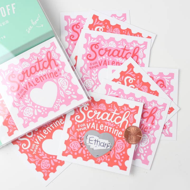 Inklings Paperie – wholesale Valentine's Day card – Scratch-off Valentine Cards - Floral1