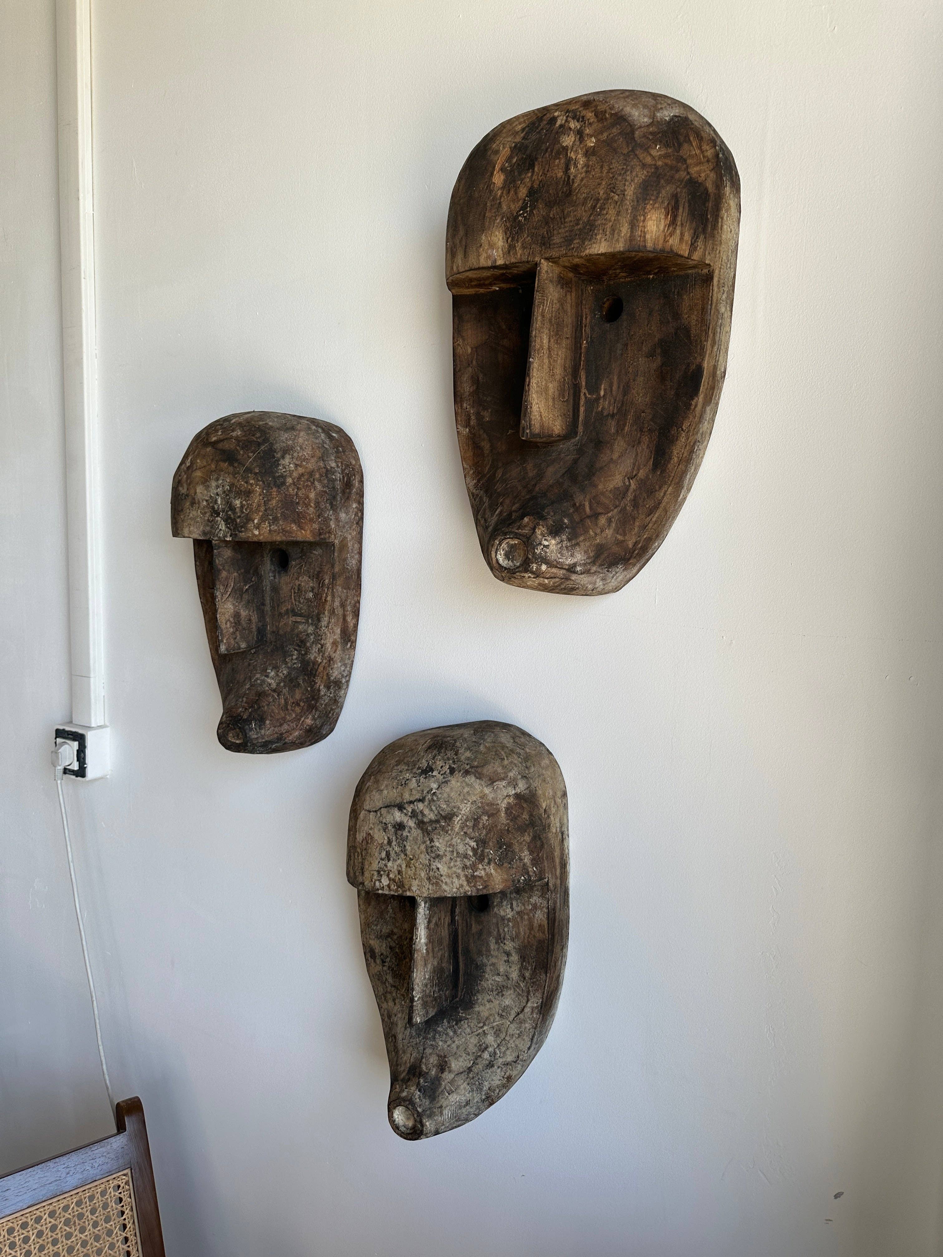 Office Objets – wholesale Skulptur – Stor Timor-mask i patinerat trä, höjd ca 50 cm (3 stycken)49