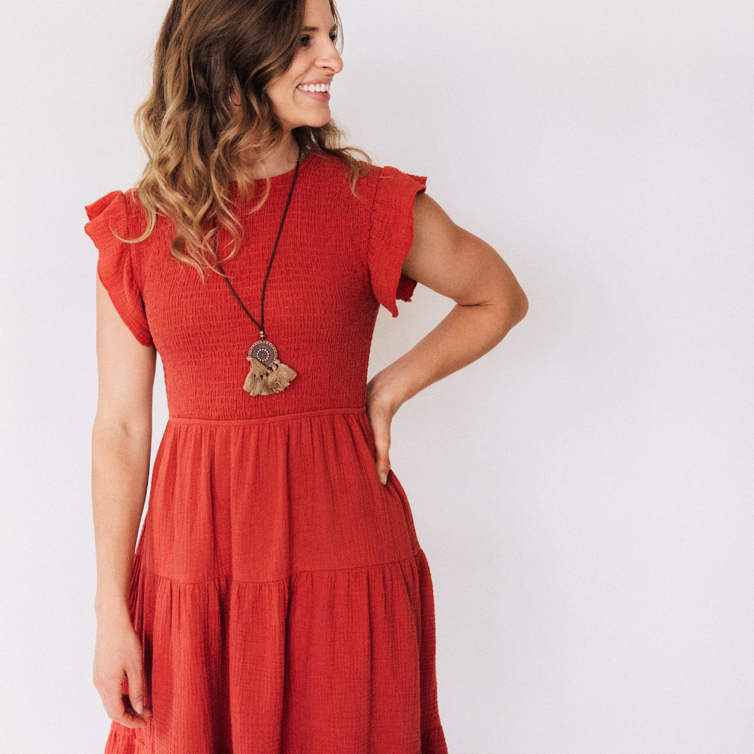 HAHA MAMA Clothing - Venta al por mayor Conjunto de mamá y bebé - Vestido Copper Mommy & Me para mujer5