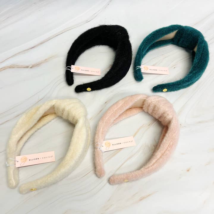 Ellison+Young - Wholesale Fashion Headband - Women's - Cozy Fuzzy Cloud Knotted Headband6