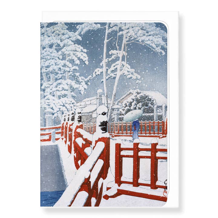 SNOW AT BRIDGE: Japanese Greeting Card for wholesale by Ezen Trade