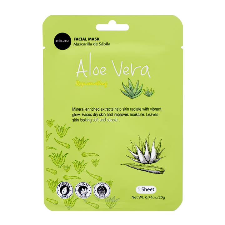 PINEAPPLE Beauty - Wholesale Skincare Face Mask - Celavi MK014 Aloe Vera Facial Mask Rejuvenating - 24pc
