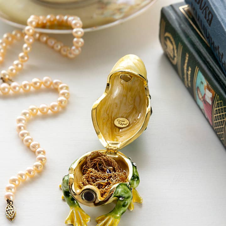 Keren Kopal - Wholesale Decorative Figurine - Black Spotted Toad Frog with a Baby Frog on the back4