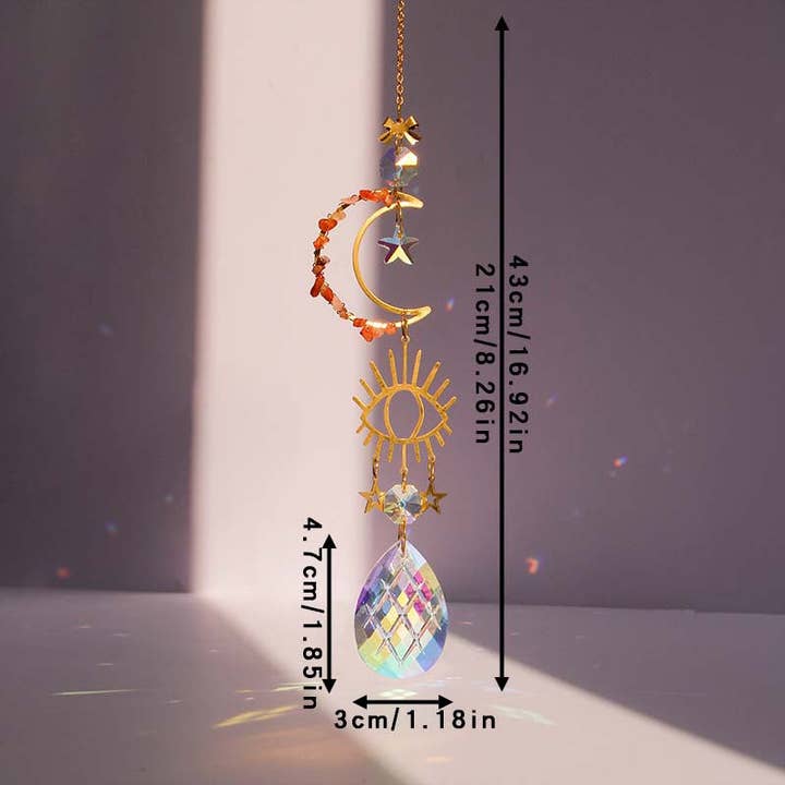 Dipped Shop - Wholesale Suncatcher - Colorful Sun Moon Hanging Crystal Decoration DPCD94