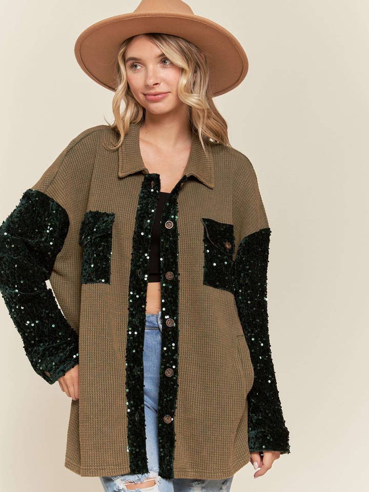 MANTEAU À SEQUINS À PAILLETTES LEJ3426 pour la vente par Madelyn