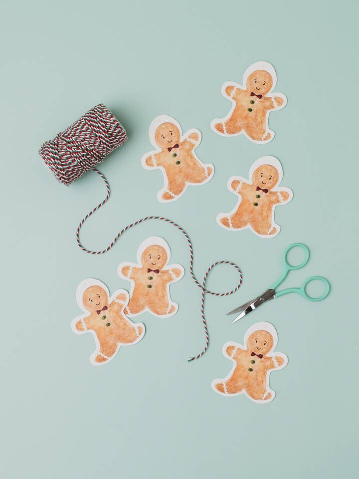 Gingerbread Man Gift Tag - Set of 6 for wholesale by Western Sketch