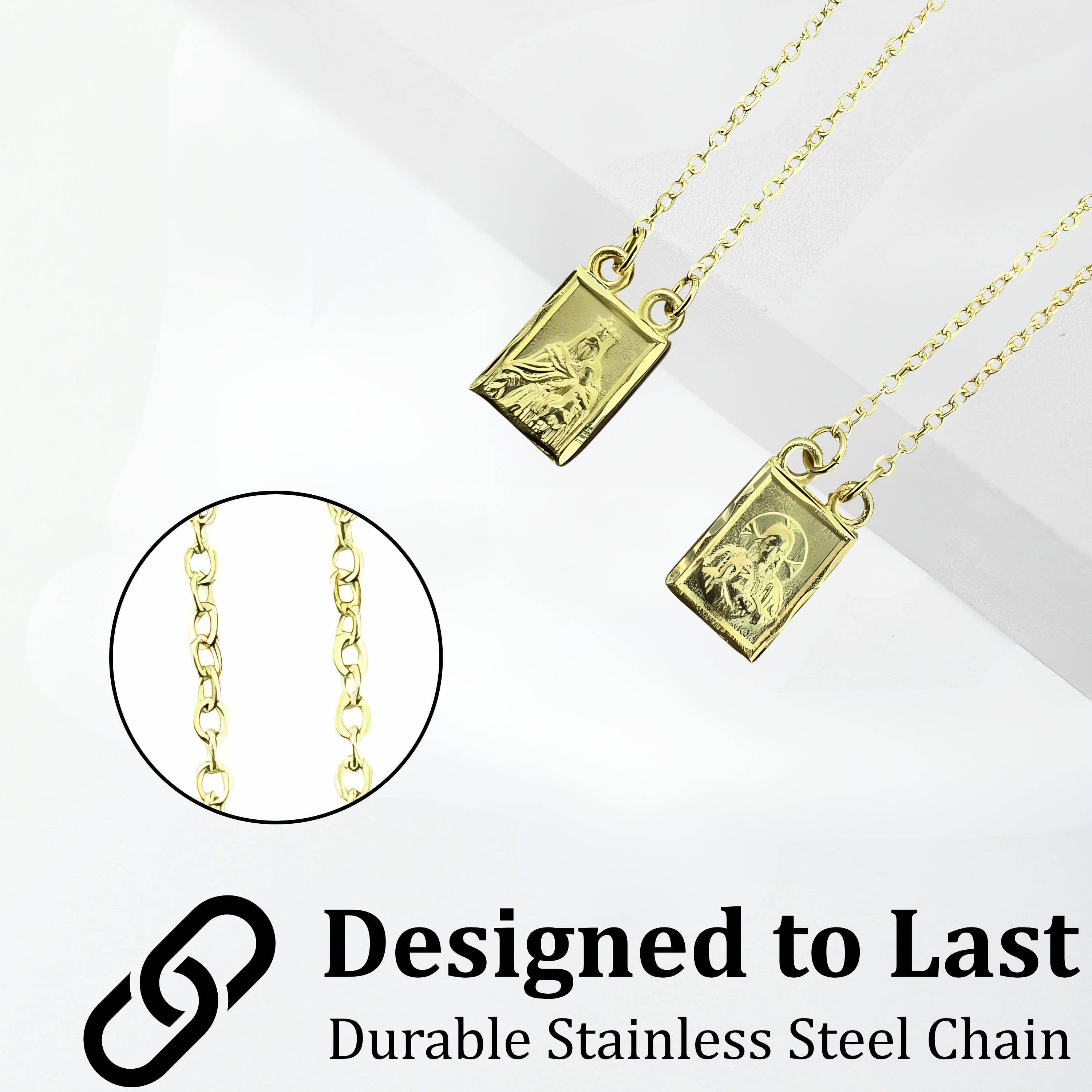 Catholica Shop - Wholesale Pendant/Charm Necklace - Gold Plated Scapular Necklace - Large4