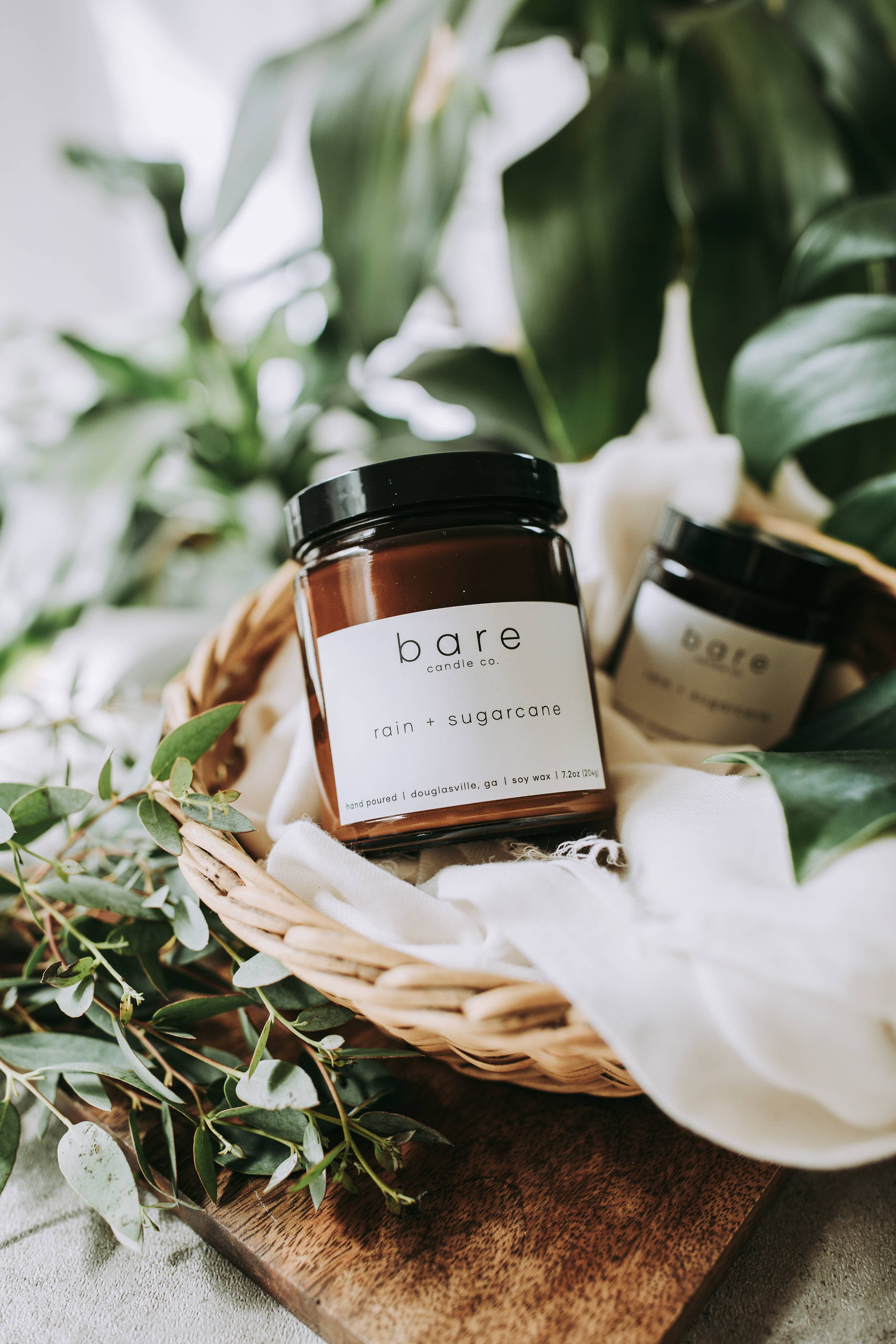 Bare Candle Company - Wholesale Jar/Filled Candle - Rain + Sugarcane Soy Candle 7.2oz2