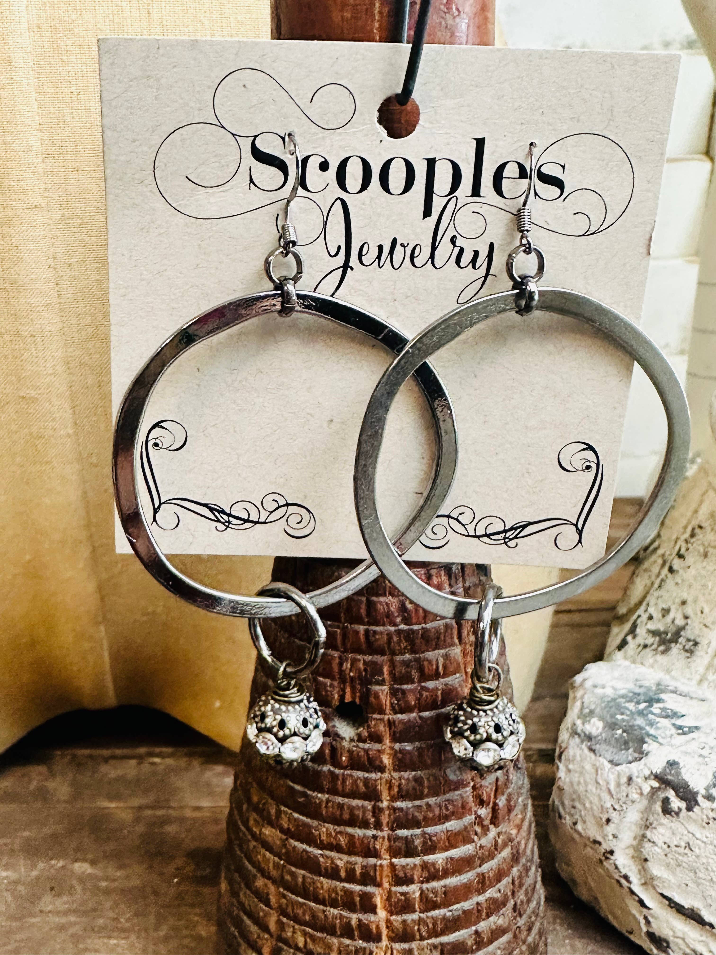 Scooples Jewelry - Wholesale Hoop Earrings - Gorgeous Gunmetal Crystal1
