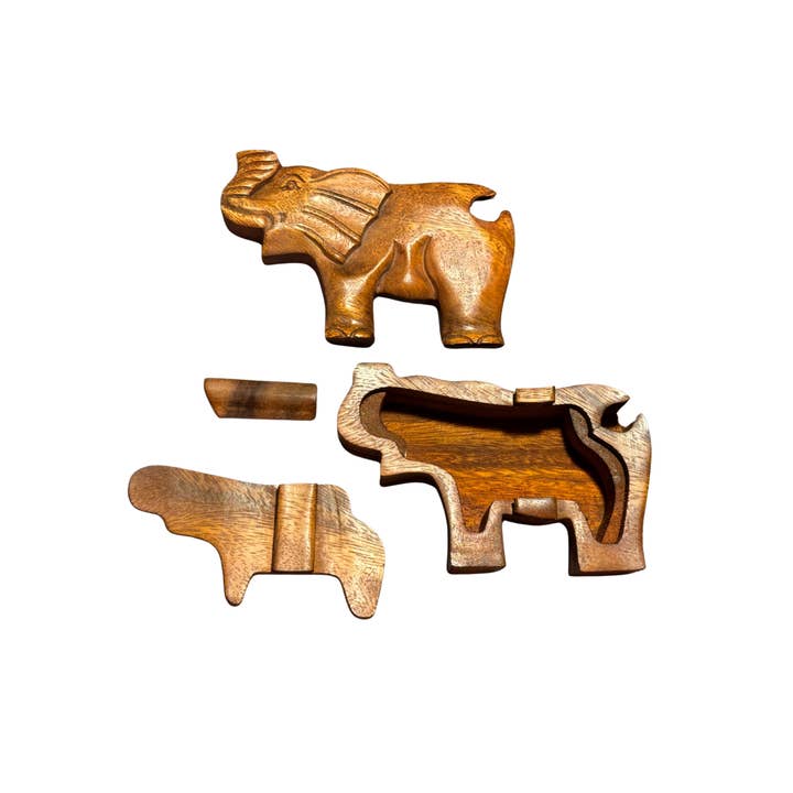 OTOP USA – wholesale Decorative box – Puzzle Box Elephant Trunk Up3