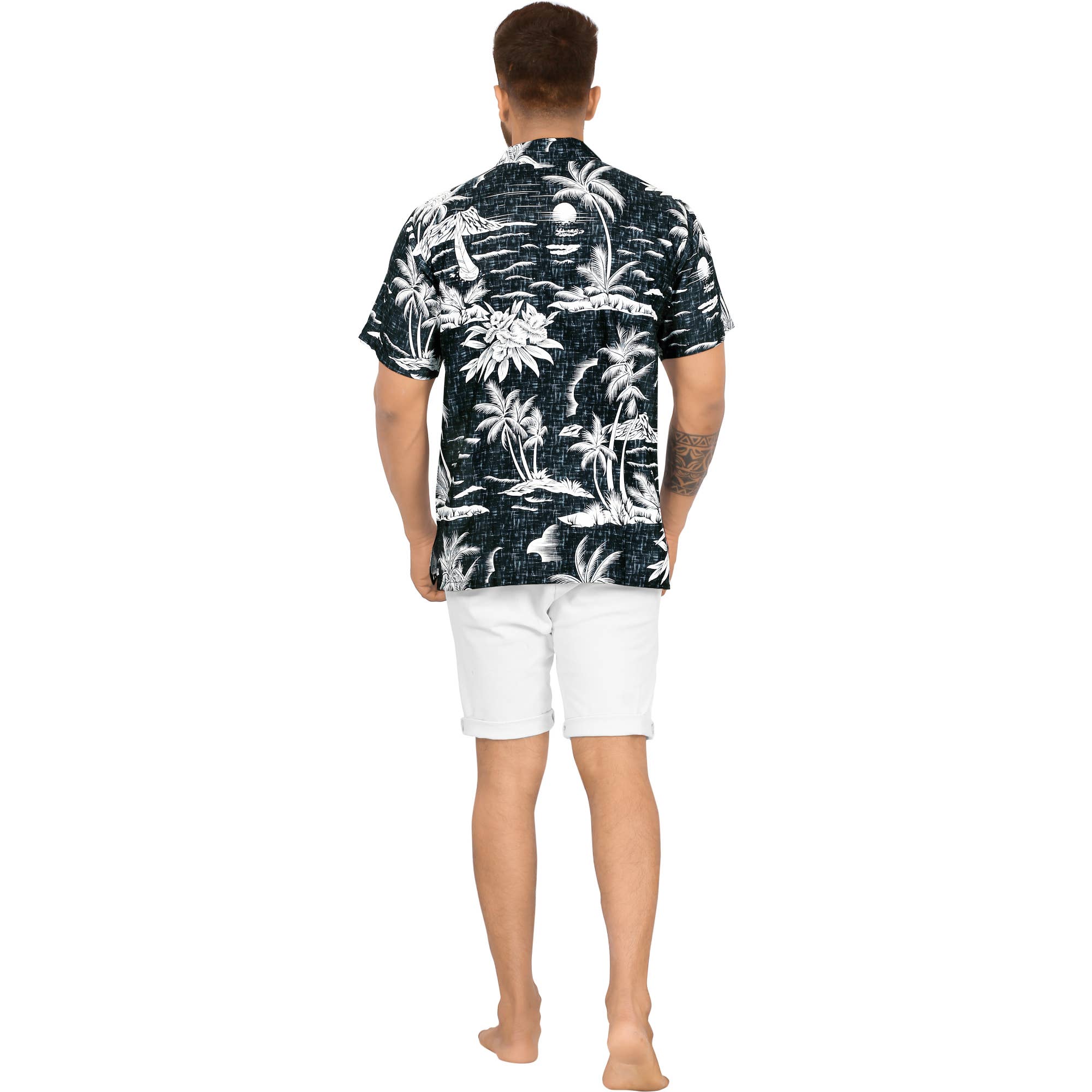 La Leela Men's Beach Hawaiian Shirt Island Palm Tree P00006 for wholesale on Faire3