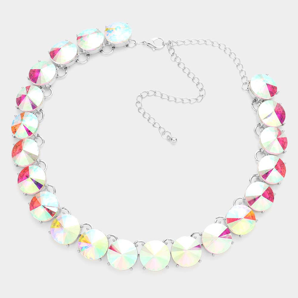 Sensibling Corp. - Wholesale Link & Chain Necklace - Round Stone Link Evening Necklace5