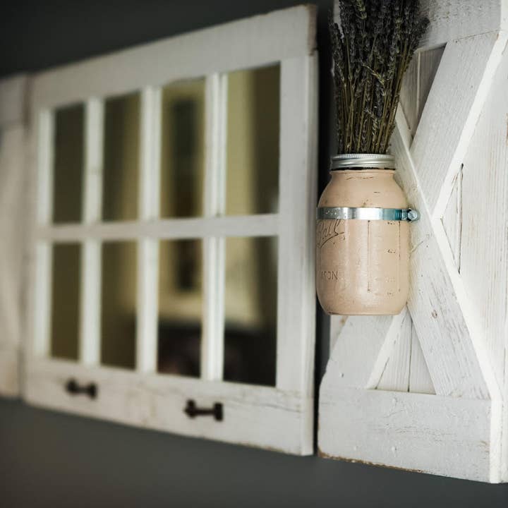 Rusty Mill Decor - Vente Miroir mural - Miroir de fenêtre mural de ferme à 8 panneaux - Fenêtre rustique2