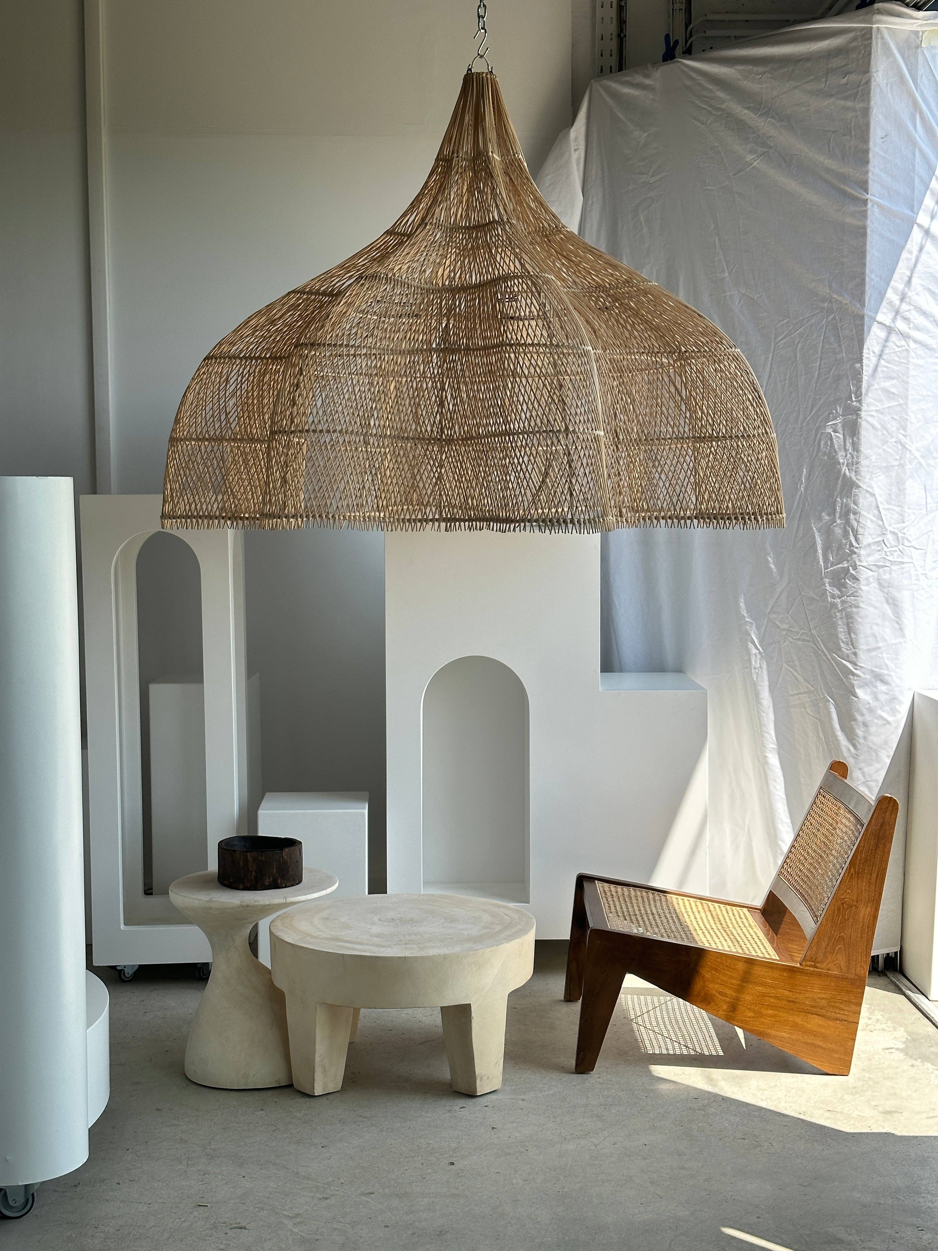 Office Objets - Wholesale Chandelier/Hanging Light - Immense rattan suspension in the shape of a flower, tulip, corolla H:1m; D:1m5059