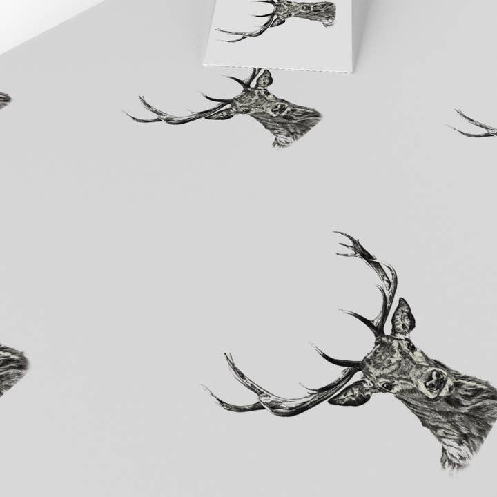 Re-wrapped – Großhandel Geschenkpapier in Bögen – Schwarz-weiße Hirsche Geschenkpapier • Umweltfreundlich • Hergestellt in Großbritannien5