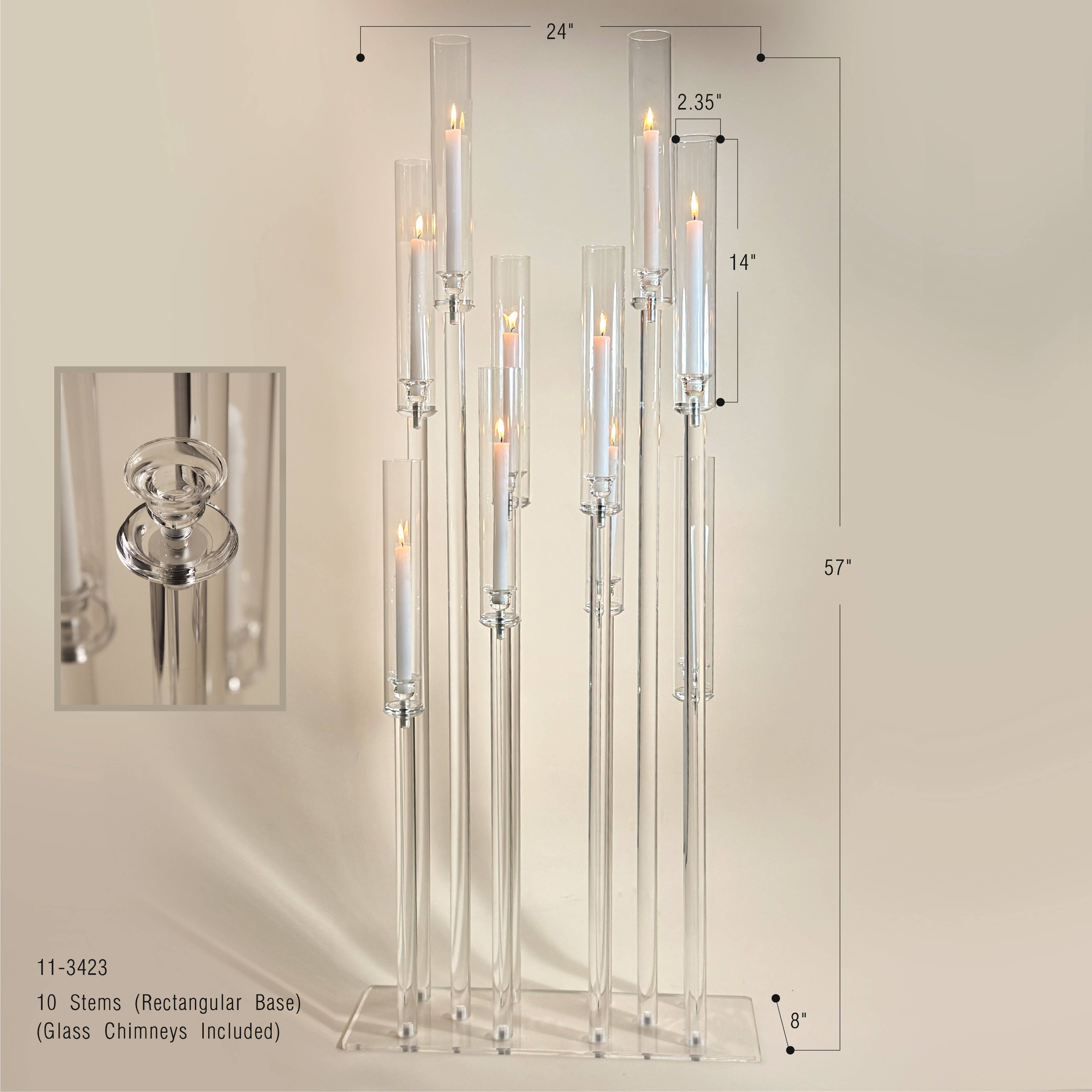 Galore Home - Wholesale Candle Holder - Diamond Glow Acrylic Candelabra0