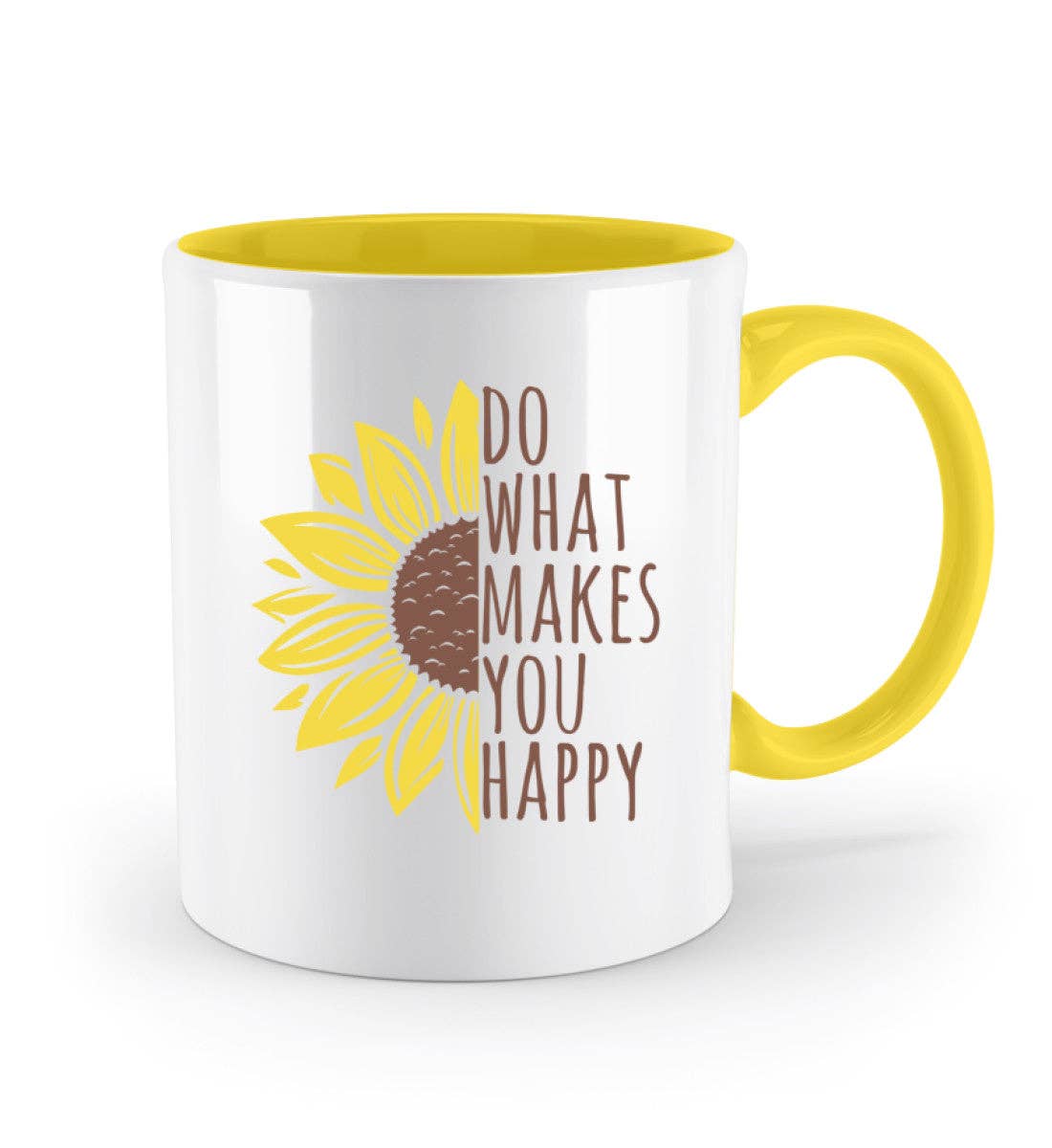 Yellow Do what makes you happy - mug for wholesale on Faire0