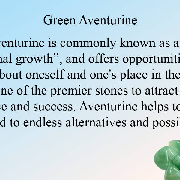 Scheda informativa Green Aventurine per la vendita all'ingrosso da parte di The Witch Depot