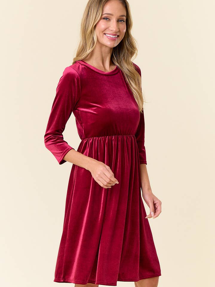 LMD5029A-Valeries Velvet Dress for wholesale by lovely melody