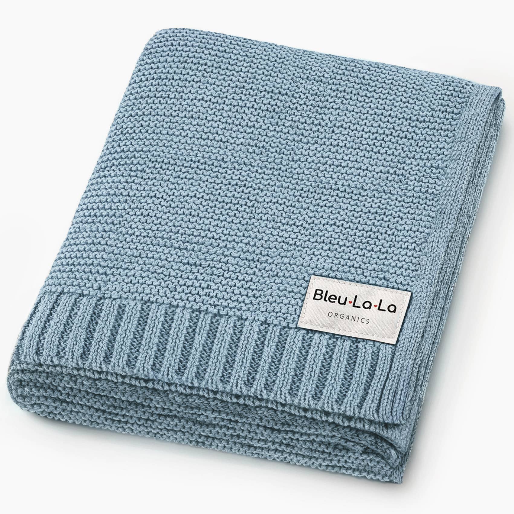 Bleu La La - Wholesale Receiving Blanket - Baby - Heritage Knit 100% Organic Cotton Swaddle Baby Blanket30