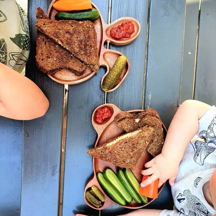 Khaya Woodware – wholesale Dinner plate – Kids & Baby – Khaya Wood - Kids Plate - Rabbit - Eco-friendly - Hand made6