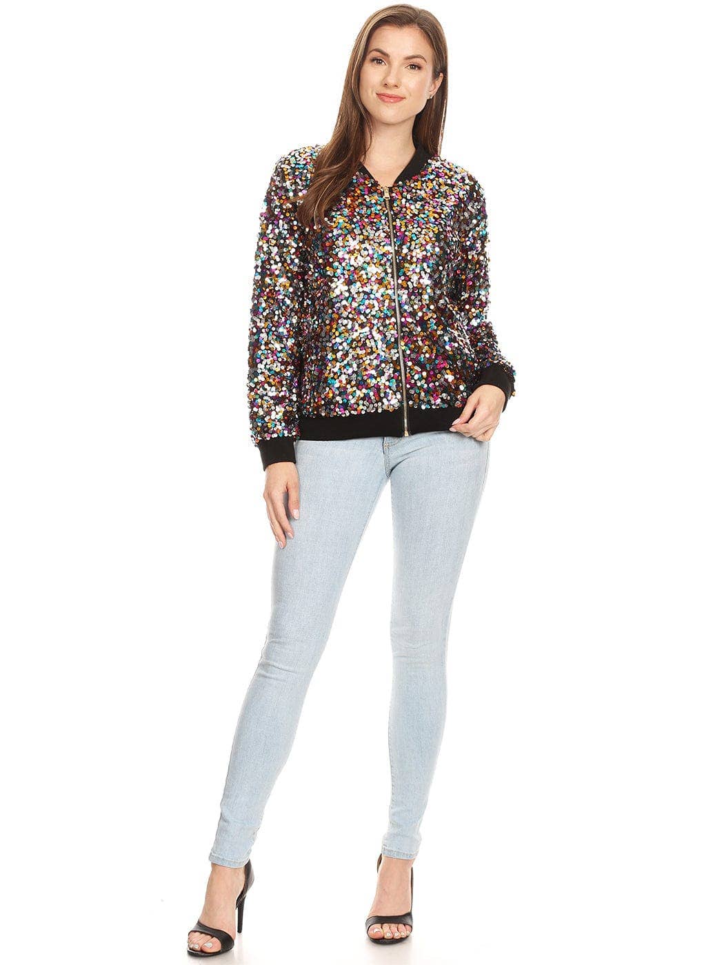 Anna Kaci Wholesale - Vente Bombers – femme - Blouson aviateur zippé à sequins56