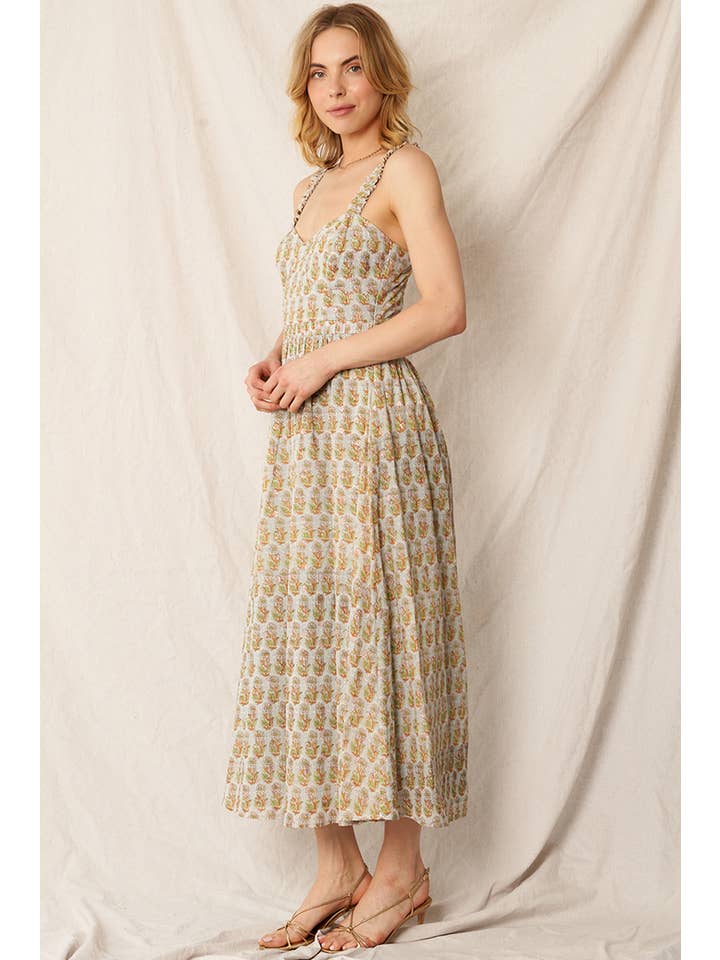 En Crème - Wholesale Dress - Women's - Sweetheart Neckline Maxi Dress with Lurex