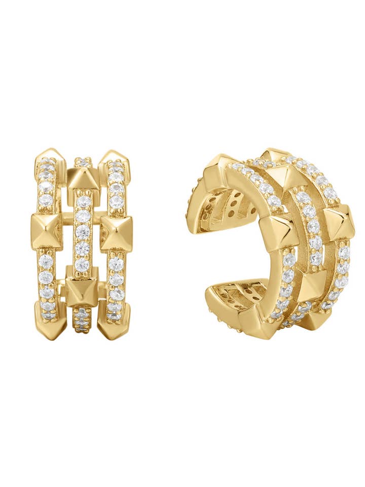 Ear Cuff with Cubic Zirconia, No Piercing Needed for wholesale by Shine Gallery