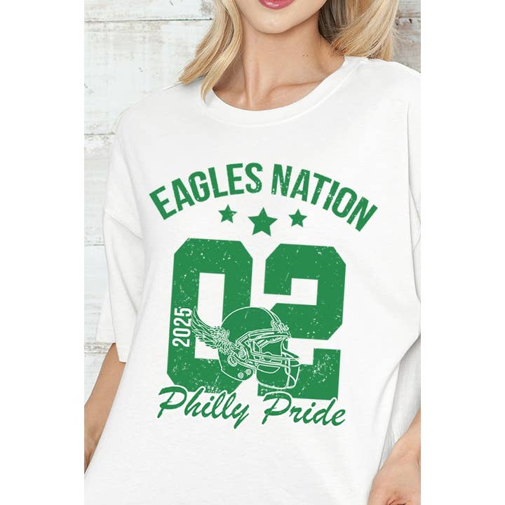 2&moon - Wholesale Screen Printed T-Shirt - Women's - EAGLES NATION PHILLY PRIDE FOOTBALL TEE