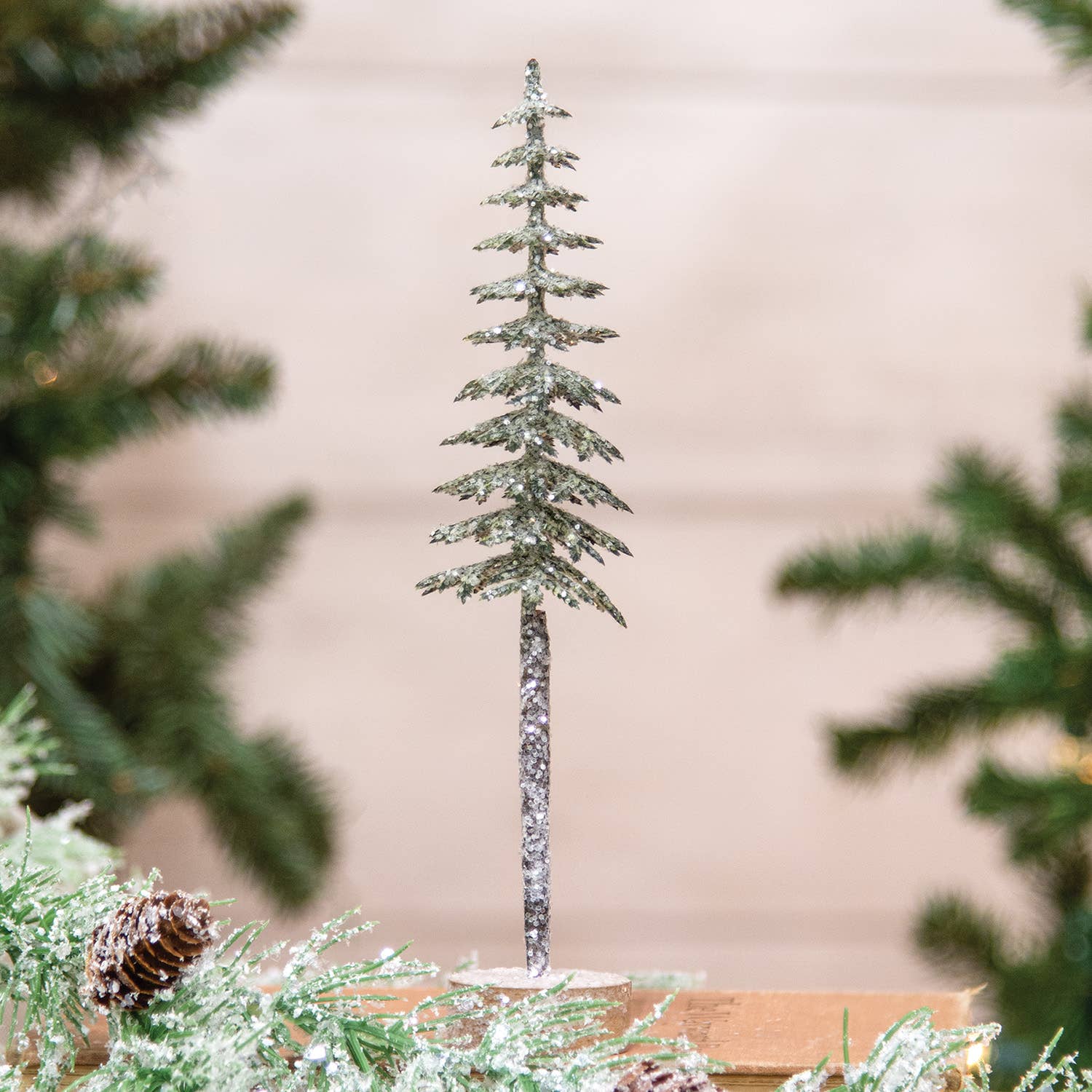 Col House Designs - Wholesale Christmas Decoration - Gleaming Shortleaf Pine Tabletop Tree - 8.5"H1