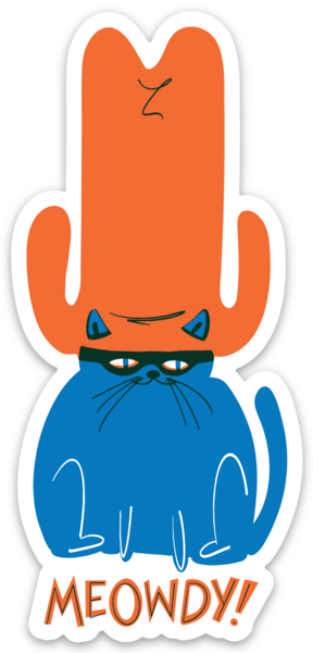 Pier Six Press - Wholesale Sticker - Meowdy Western Cat Sticker1