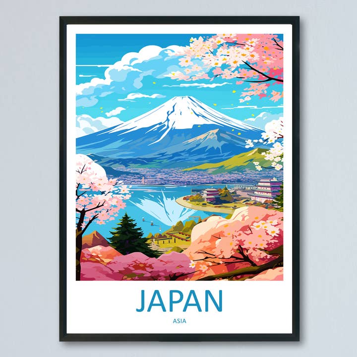 Mount Fuji Japan Travel Poster for wholesale by TravelzonaArt