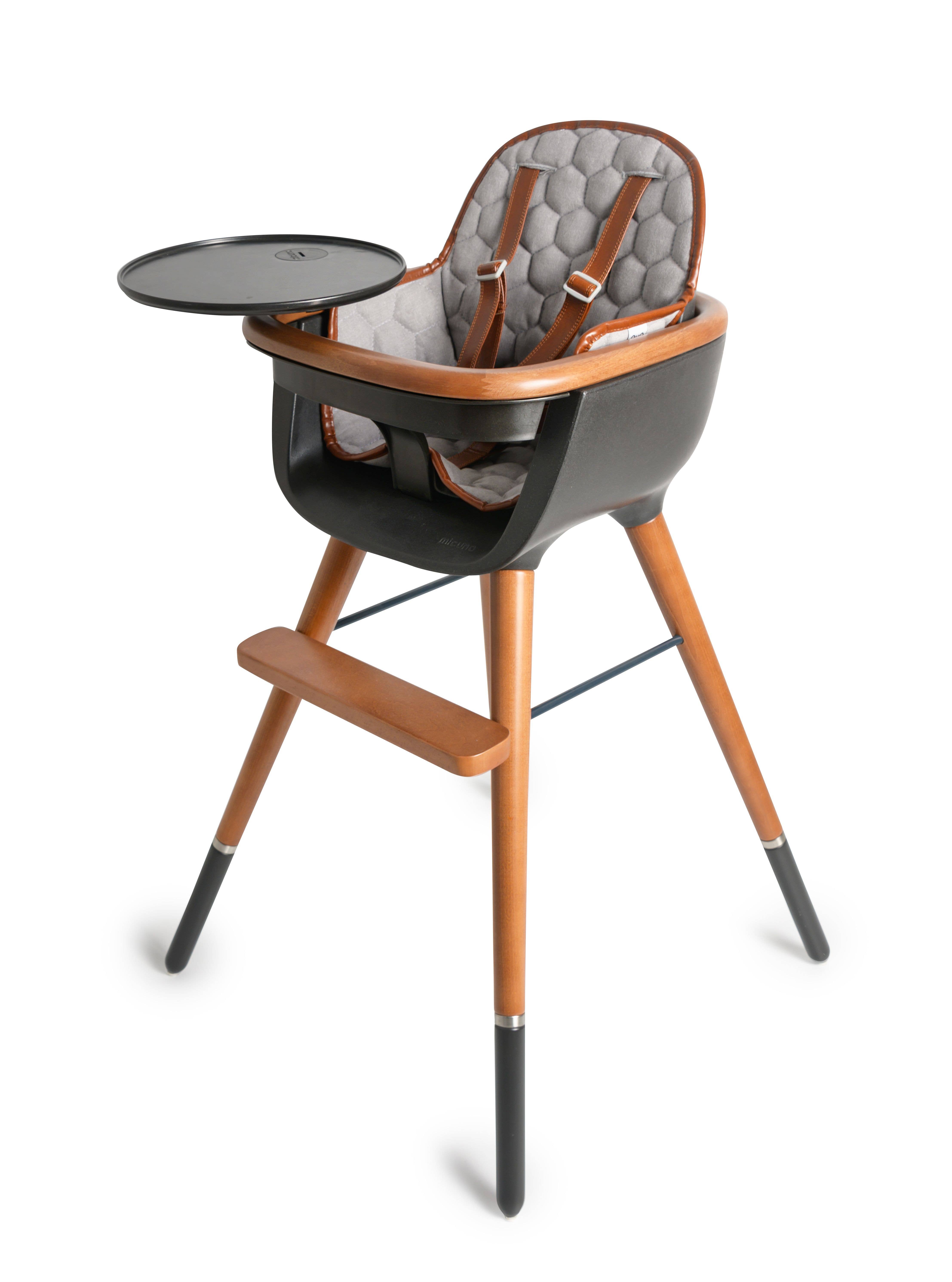Black honey Ovo City High Chair With Pu Leather Belts and Seat Pad for wholesale on Faire3