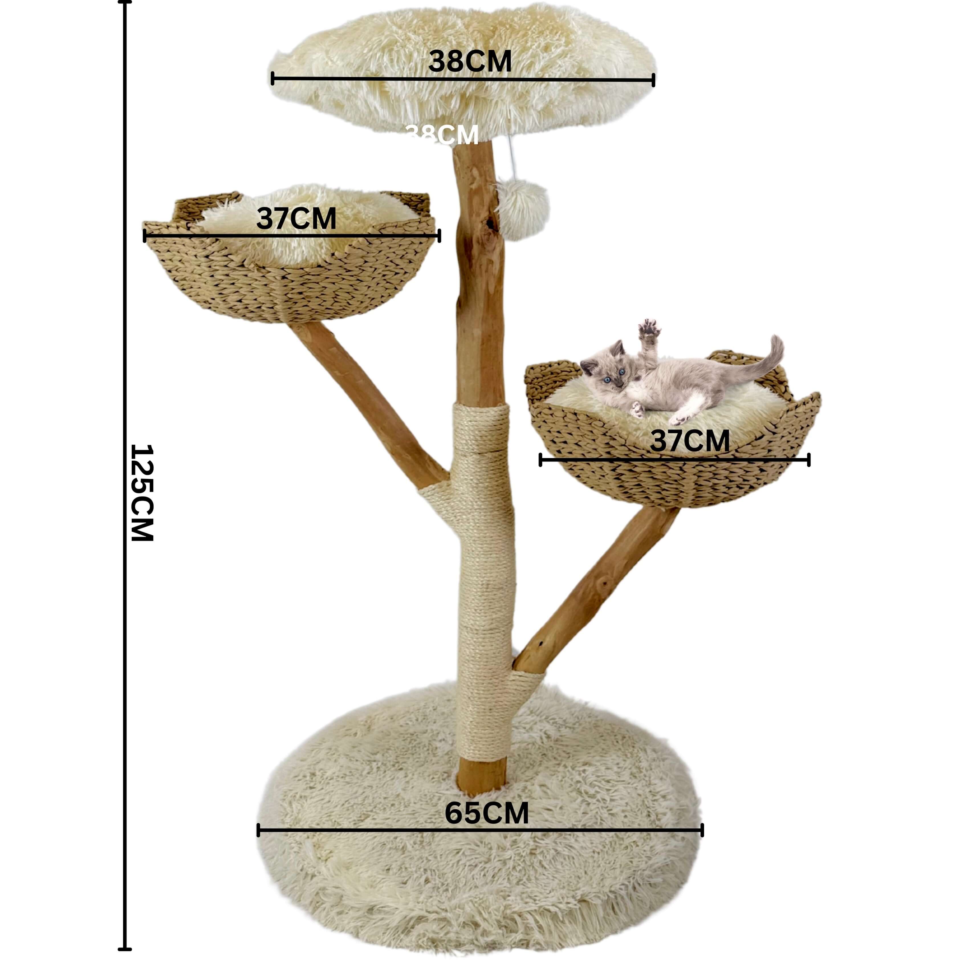 VLIZ - Wholesale Pet Scratcher - Cat - Natural Wood Cat Tree – Wicker Perch & Scratching Post2
