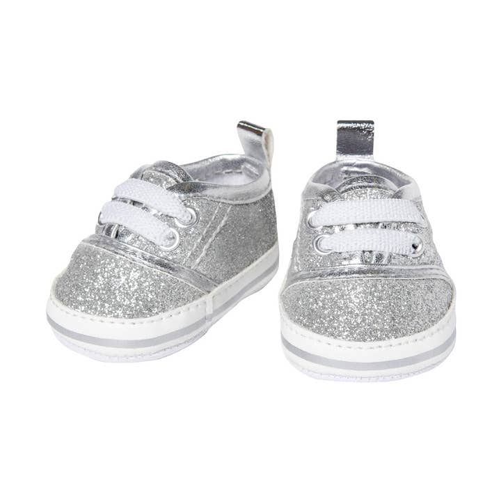 Puppen-Glitzer-Sneakers, Silber, Gr. 30-34 CM für den Großhandel von Heless