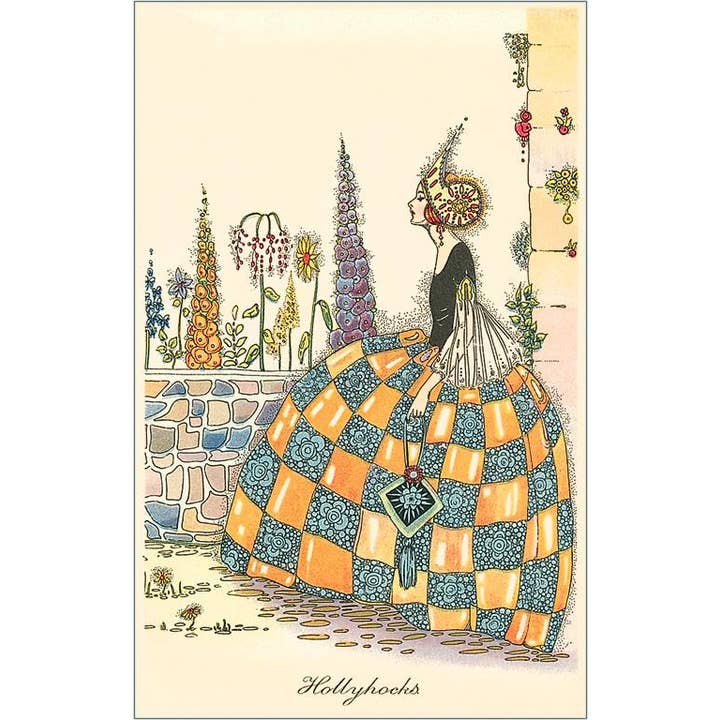 Kunstdruck GD-66 Prunkvoll gekleidete Frau im Garten für den Großhandel von Found Image Press