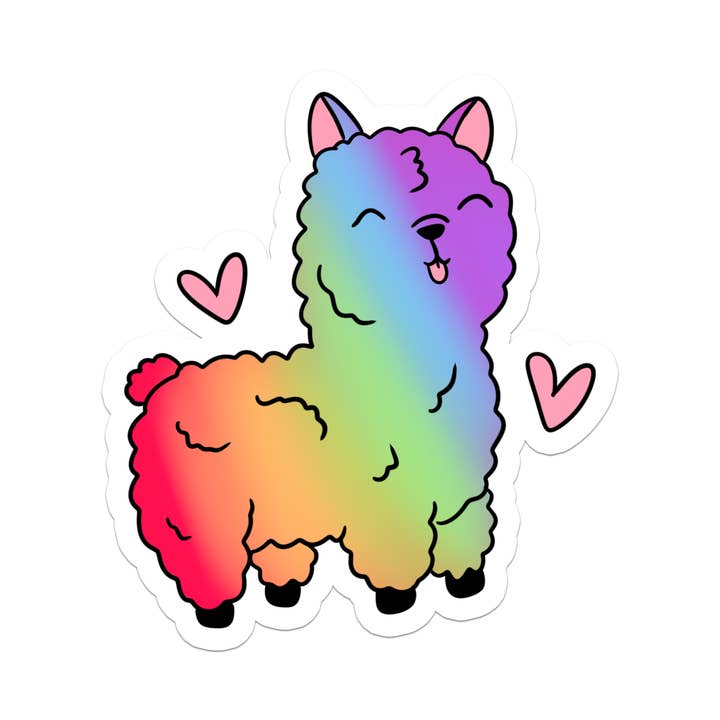 Rainbow Llama | Alpaca | Autocolante Vinil Impermeável | 2,5" por atacado de Rebel and Siren Stickers