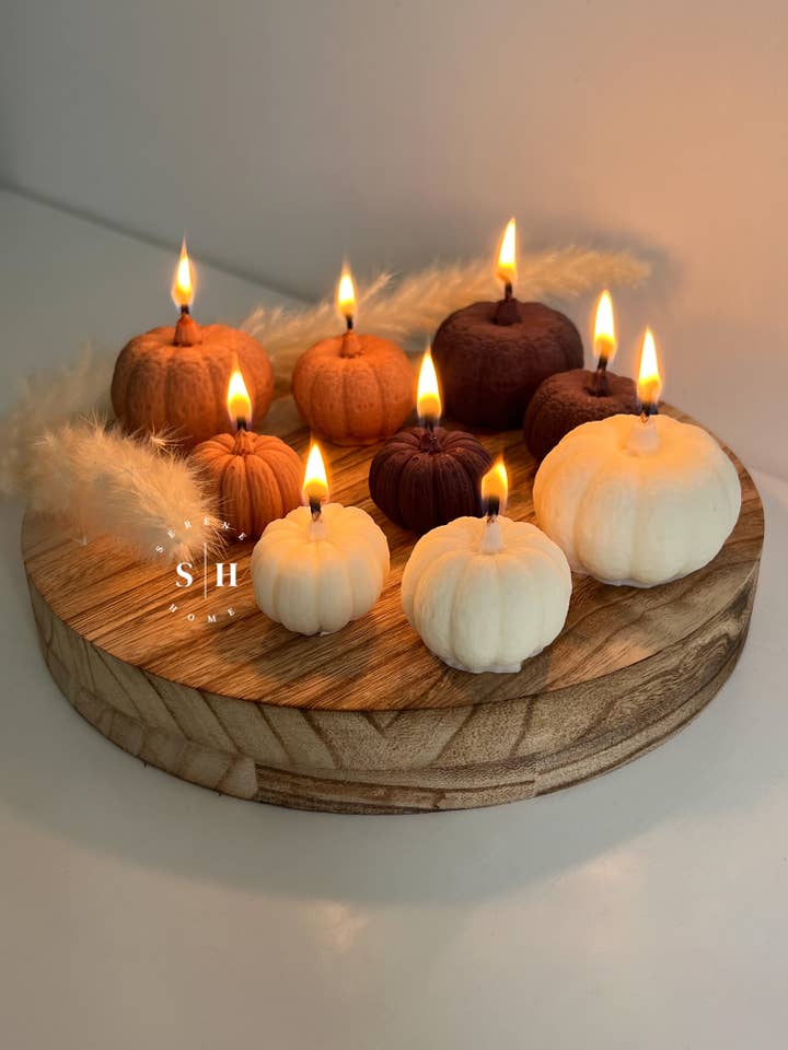 Pumpkin trio candles for wholesale by Serene Home