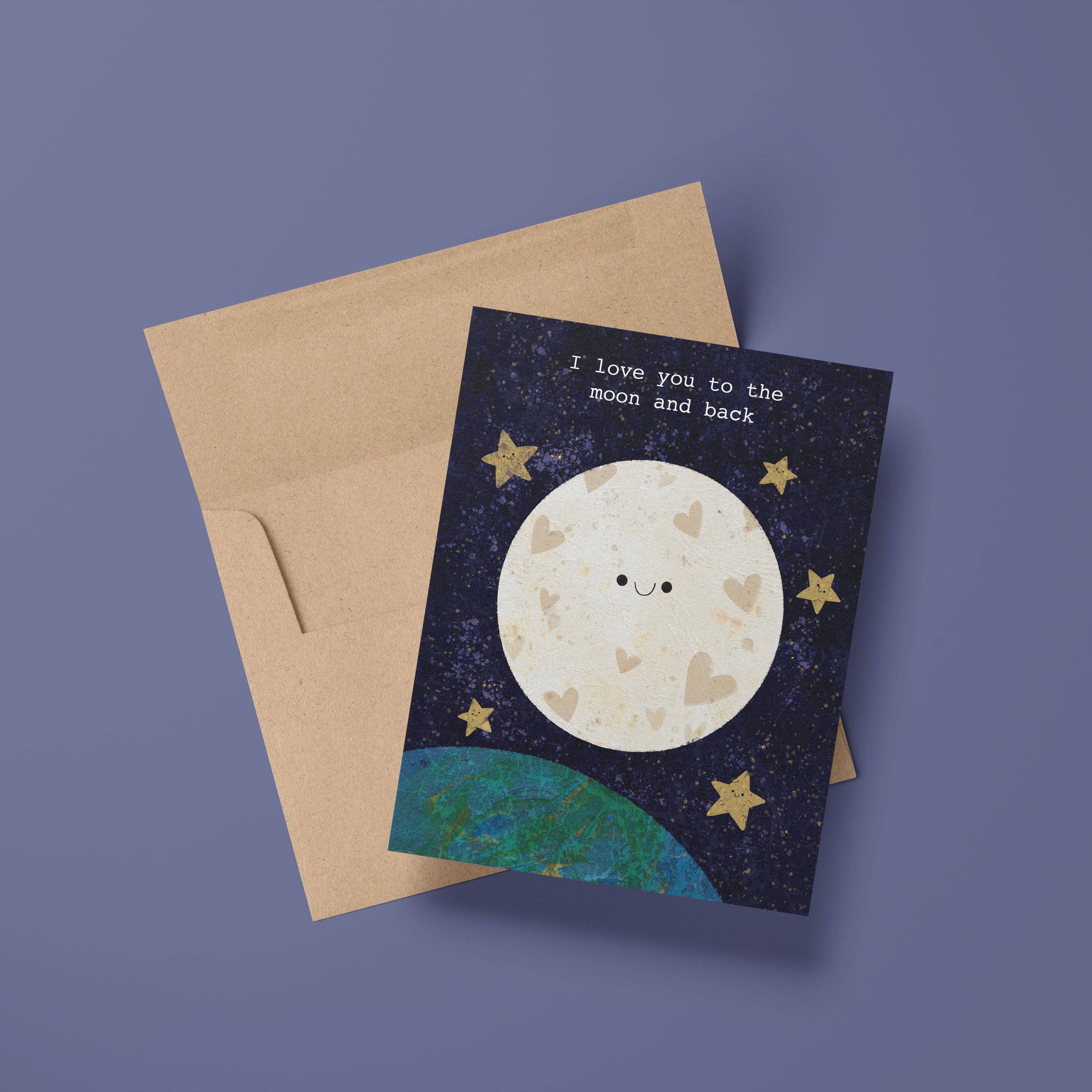Sincerely, Rob - Wholesale Love Card - "Love you to the Moon and back" Greeting Card2