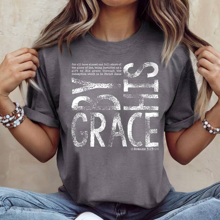 By His Grace Christian Tee for wholesale by Never Lose Hope Designs