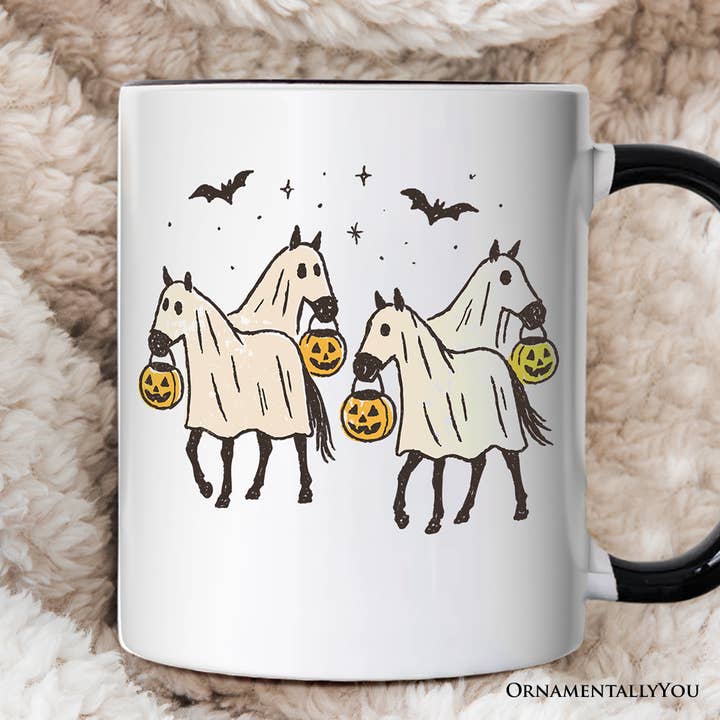 OrnamentallyYou - Wholesale Coffee mug - Retro Halloween Horse Ghosts Personalized Mug2