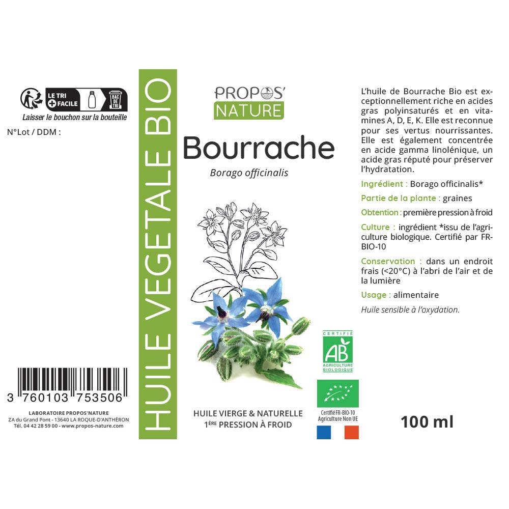 Propos'Nature - Vente Huile pour le bain/corps - Huile Vegetale Bourrache Bio 50ml,100ml3