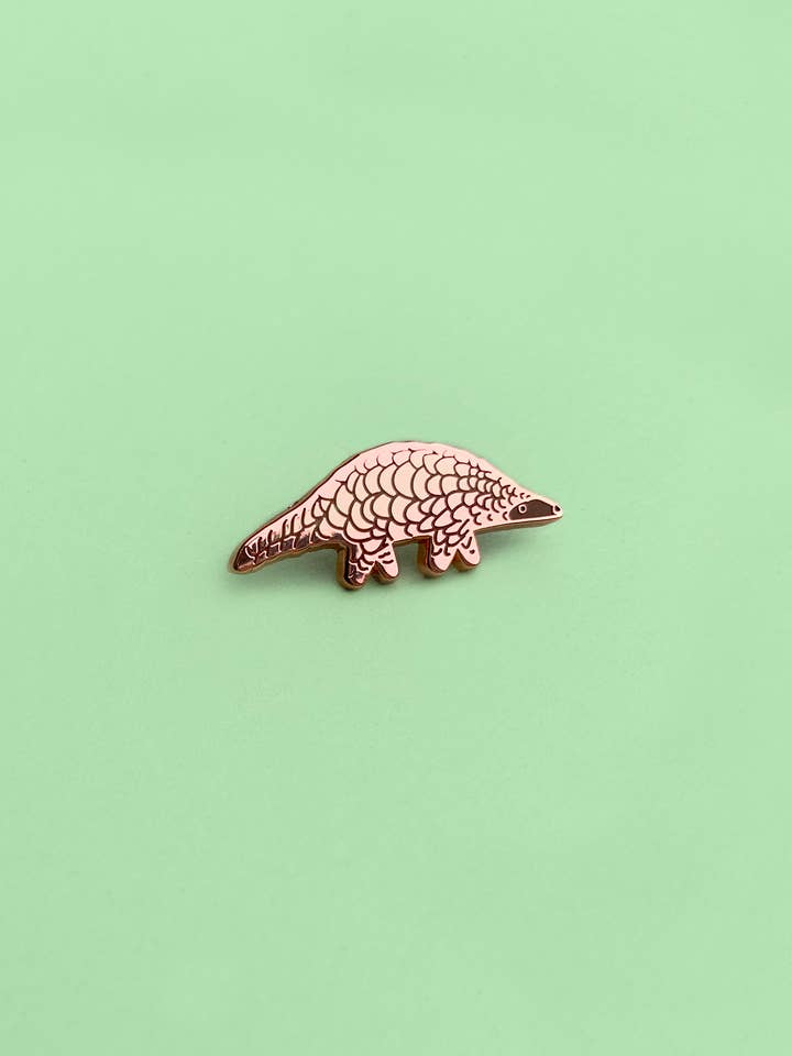 Indian Pangolin Enamel Pin for wholesale by Tom Hardwick
