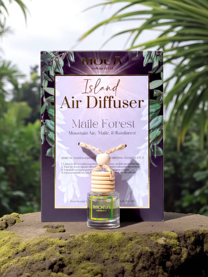 Maile Forest Island Air Diffuser – Green and Earthy Scent | Hawaiian Car Freshener (Copy) for wholesale by MOEA HAWAII