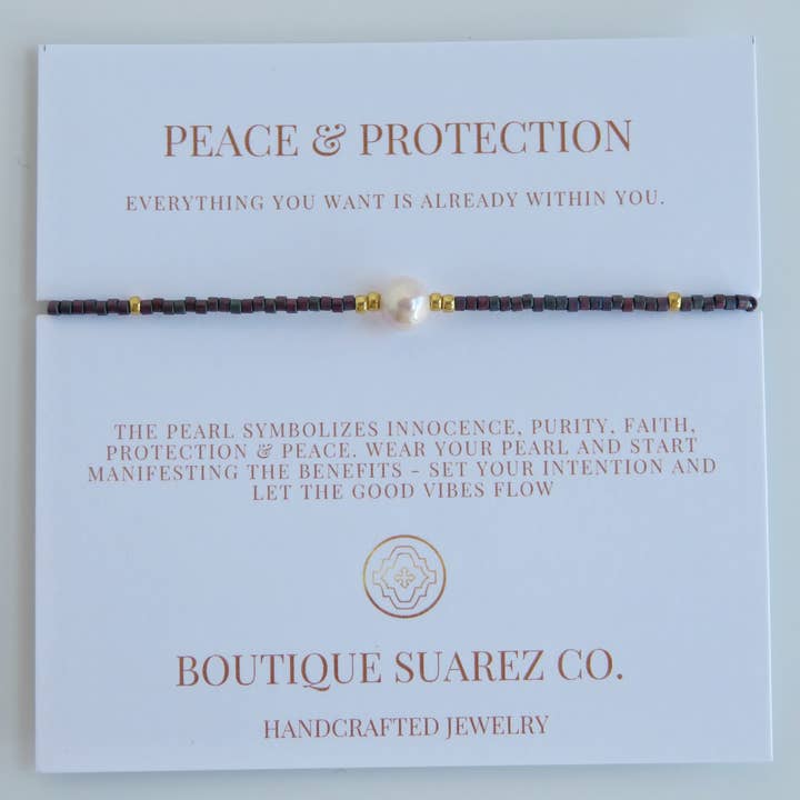 Boutique Suarez Co. - Wholesale Beaded Bracelet - Manifest Peace - Pearl Bracelet73