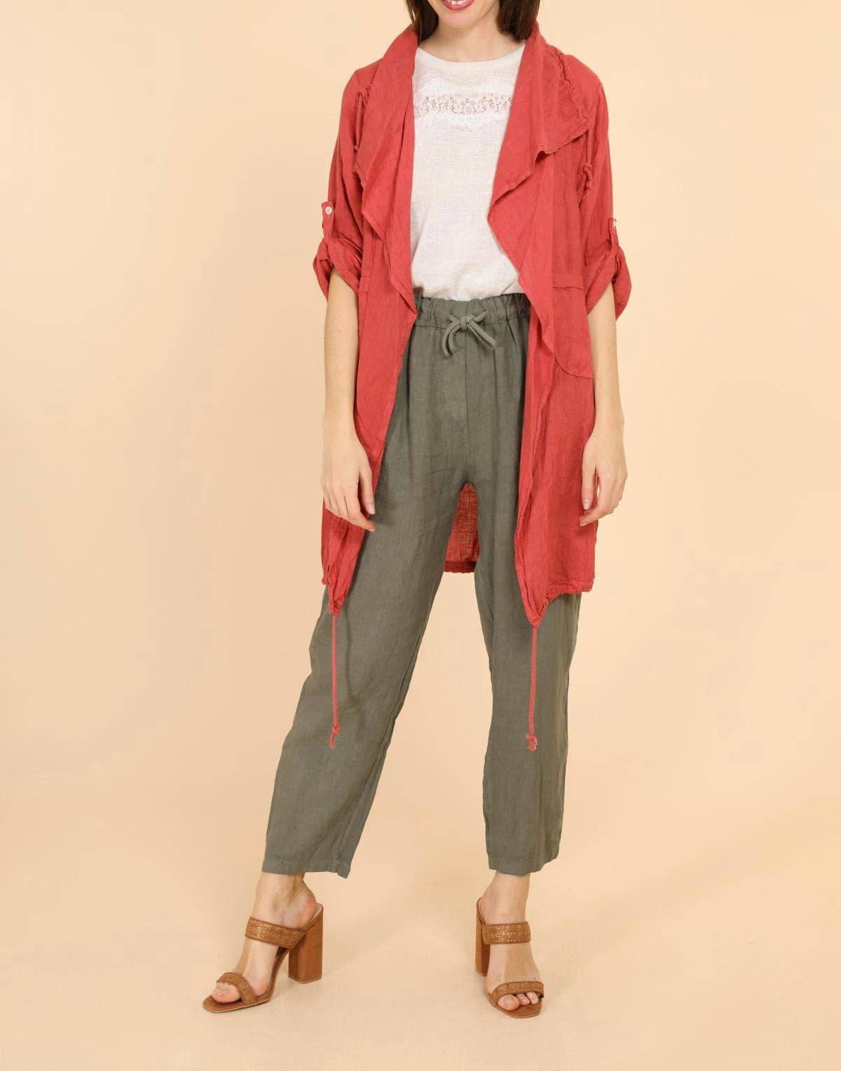 LÉA & LUC - Wholesale Outerwear Vest - Women's - 100% Linen Vest REF. 96798