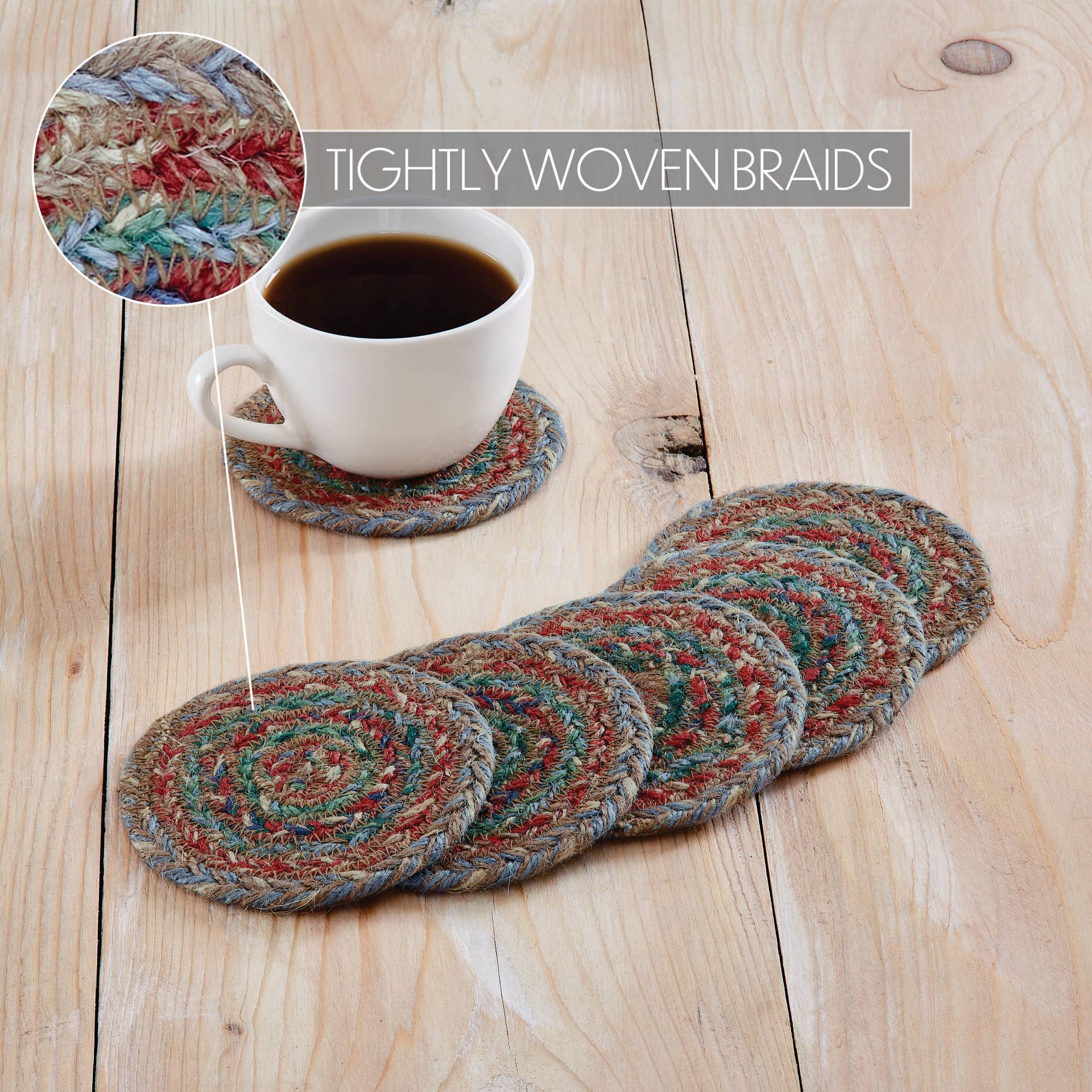VHC Brands - Wholesale Coasters - Multi Jute Coaster Set of 64