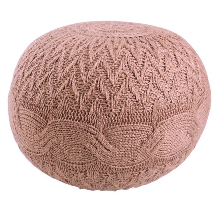 Vibe by Jaipur Living Kay Solid Rose Round Pouf for wholesale by Jaipur Living