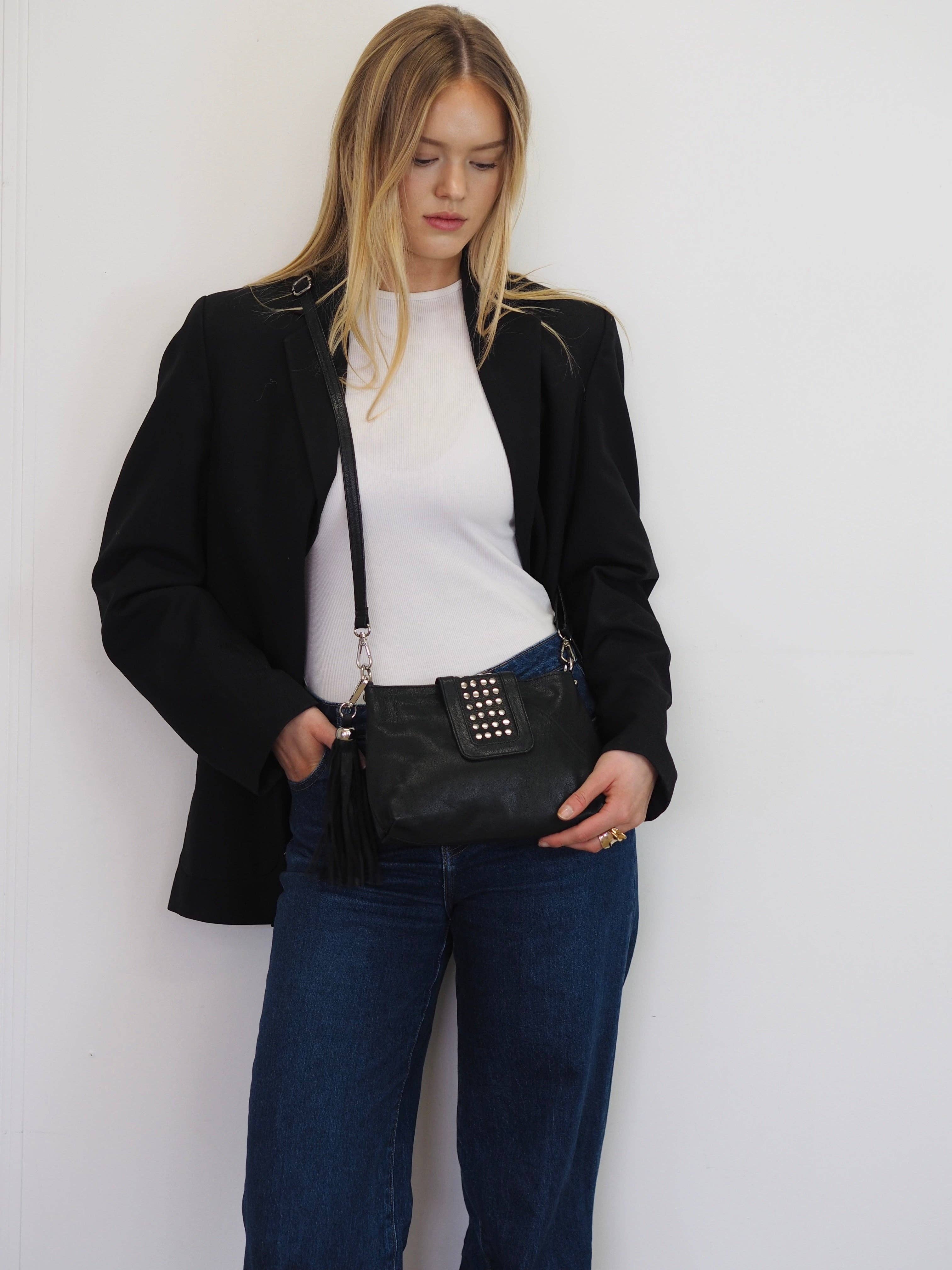 Cadelle Leather - Wholesale Crossbody Bag - Women's - Gigi Crossbody | Black2