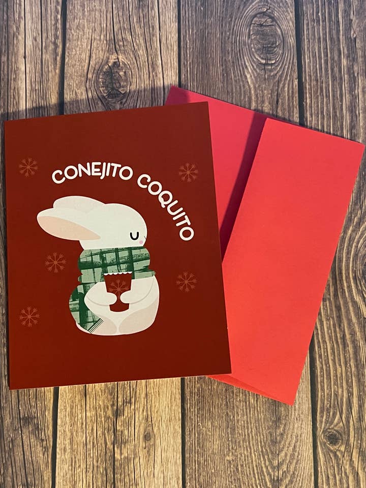 Biglietto di auguri Conejito Coquito per la vendita all'ingrosso da parte di Apridot Studios